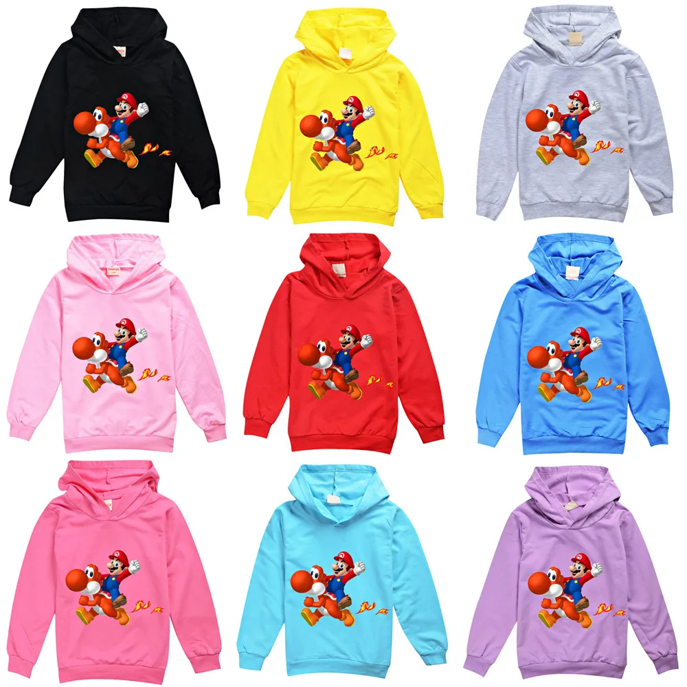 

Super Neutral Marioing Kid Hoodies Hoody Shirts Autumn Sprig Long Sleeve Sweater Tops Boy tshirts Clothes