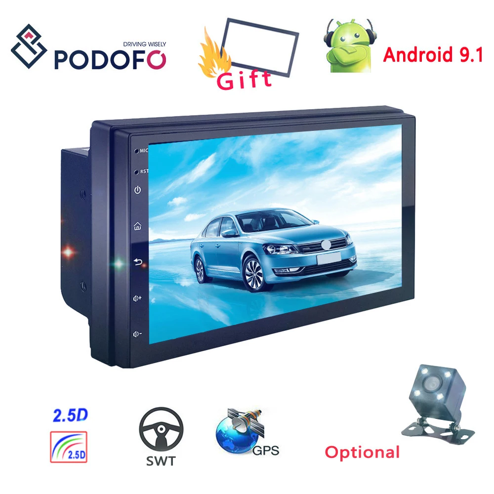 Автомагнитола Podofo 2 din Android 7 дюймов универсальный автомобильный стереоприемник GPS