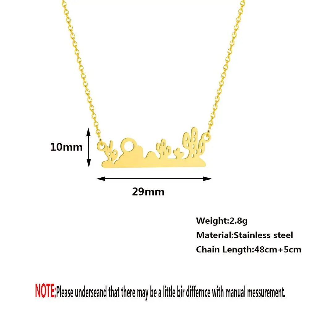 Женский чокер из нержавеющей стали С КАКТУСОМ и деревом | Украшения аксессуары