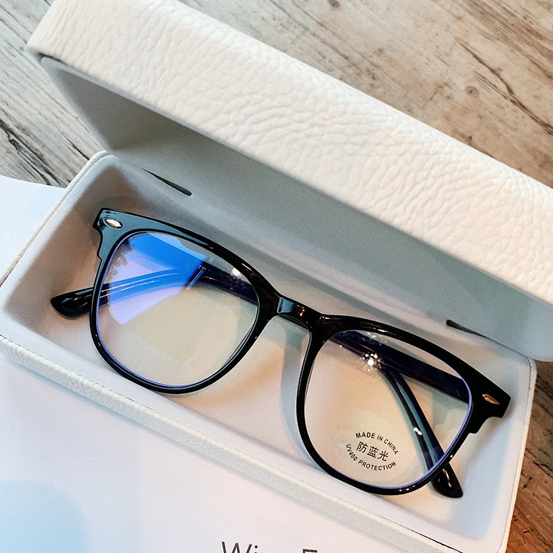 

Elbru Vintage Round Anti Blue Light Plain Glasses Men Women Transparent Frame Eyewear Ultralight TR90 Clear Lens Glasses Frame