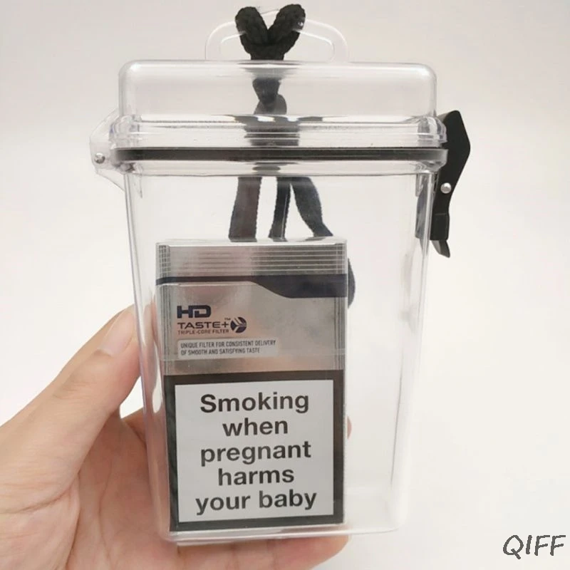 Прозрачный водонепроницаемый чехол для сигарет на шею портативный пластиковый