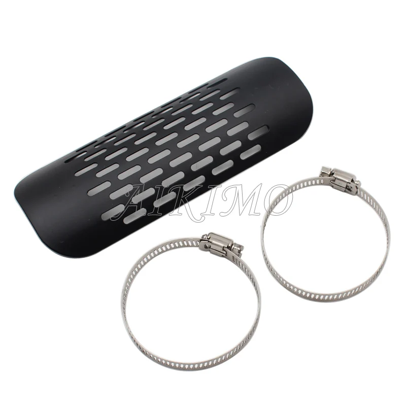 Мотоциклетный хромированный/черный металлический глушитель теплозащитная