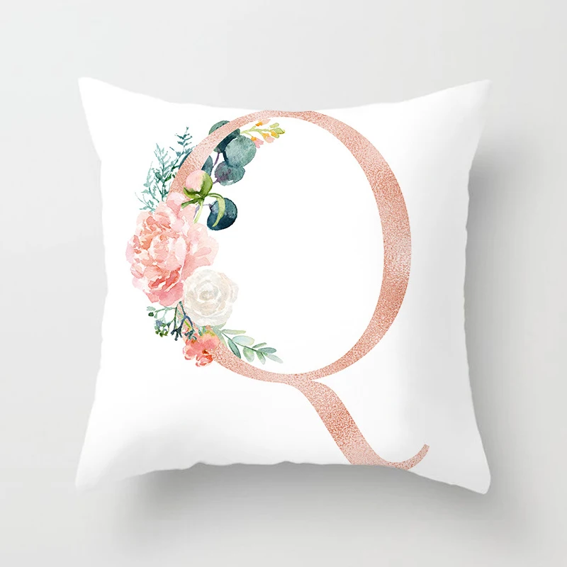 26 букв Подушка с алфавитом чехол для дивана украшение дома Цветок Наволочка
