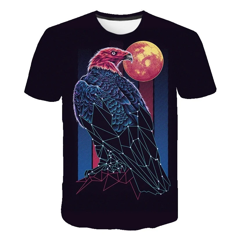 Мужская футболка с коротким рукавом 3D цифровая печать круглый вырез мужская