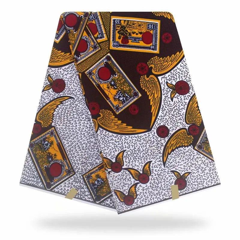 

100%Soft Dress Sewing Material Nigerian Wax Prints Fabric Cotton Veritable Soft Ankara Wax Block Printed Fabric 6 Yards HL19-16