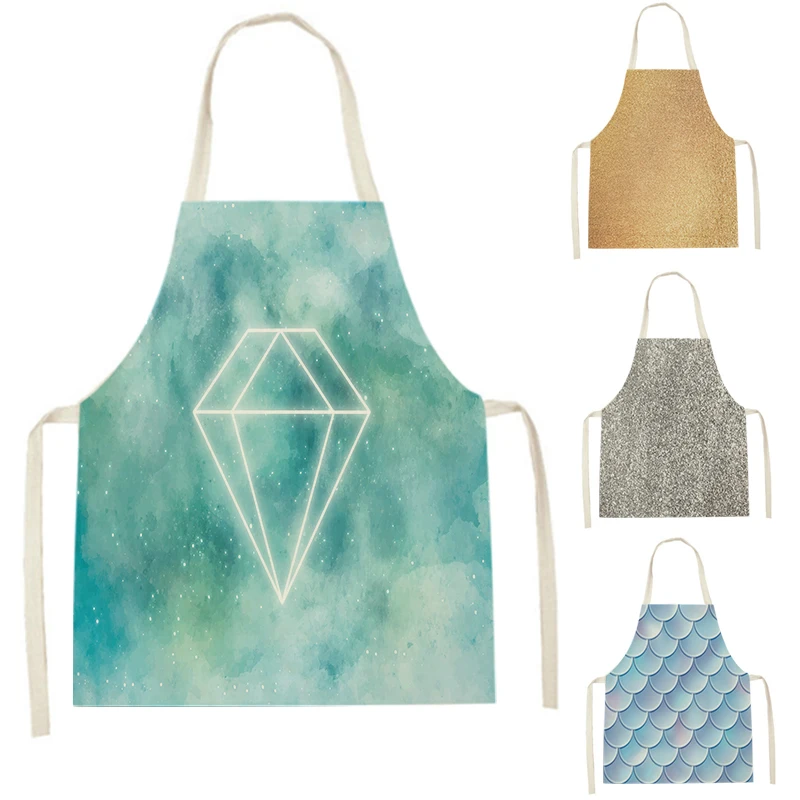 

WQJ39 Kitchen Aprons for Women Linen Bibs Household Cleaning Apron Home Waterproof Chefs Cooking Baking Apron for Child