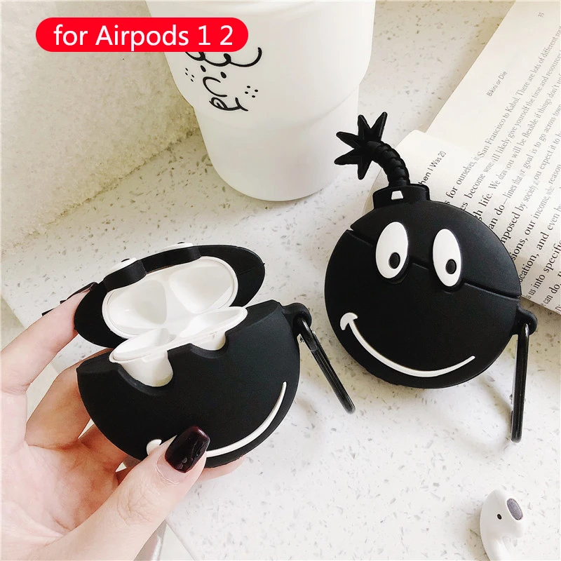 cartoon Wireless Earphone case For apple airpods 1 2 silicone soft leather Headset Box Airpods Accessories anime boys Cover | Электроника