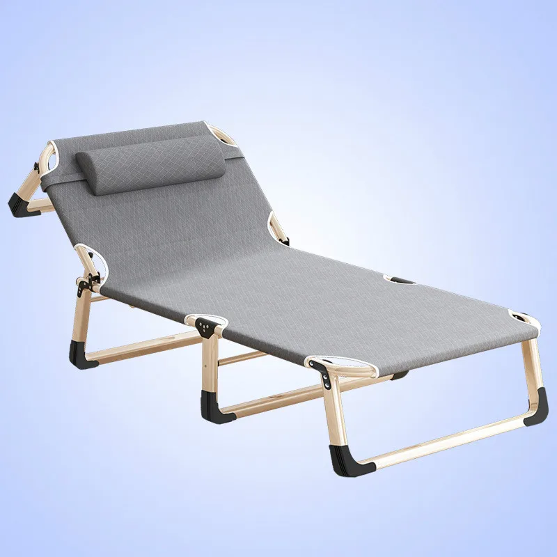 저렴한 휴대용 접이식 라운지 의자 홈 오피스 낮잠 침대 야외 해변 침대, 튼튼한 패딩 안락 의자 통기성 편안한