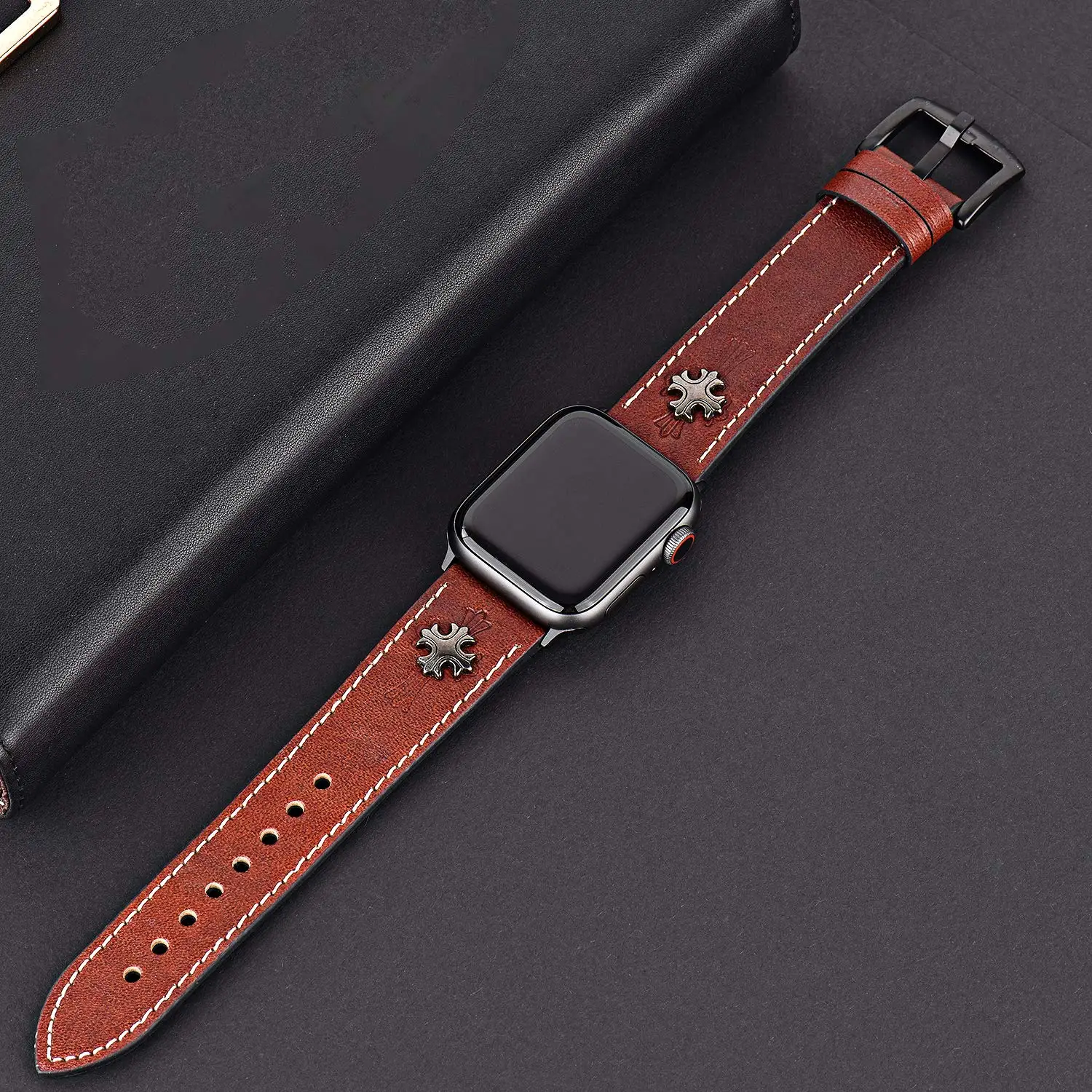 Браслеты-манжеты для Apple Watch 38 мм 42 мм 40 мм 44 мм Iwatch серии 5 4 3 2 1, кожаный браслет для мужчин и женщин