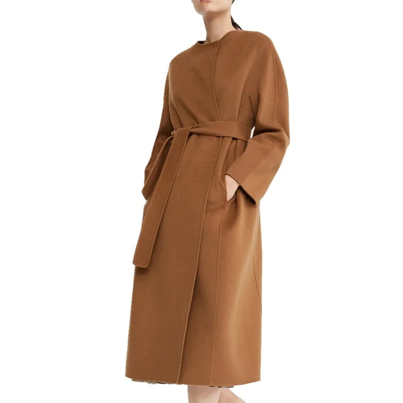 Зимнее женское кашемировое пальто куртка новинка 2019 модные длинные свободные