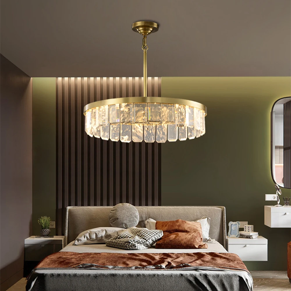 Современный золото хрустальная люстра освещение светодиодные плафоны освещения