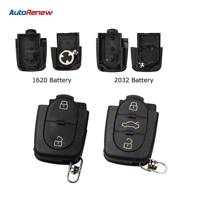 

OkeyTech 2/3 Button Smart Remote Car Key Shell Fob for Audi TT A3 A4 A6 A8 Quattro Holder CR1620 CR2032 HAA Key Case Cover