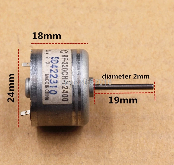 2 шт./лот! 19 мм длинный вал Mabuchi 310 320 микро двигатель постоянного тока RF-320CH-12400 24*18 мм 9 в 8400 об/мин двигатель CD drive