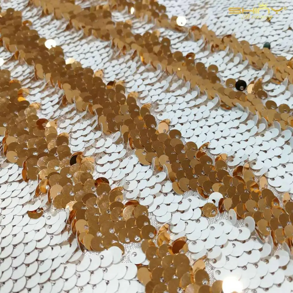 Ткань с блестками цвета фуксии и серебра Золотая занавеска двусторонняя ткань