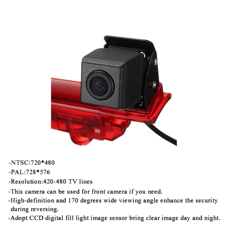 Автомобильная Hd камера заднего вида запасная тормозной Свет монтажный монитор