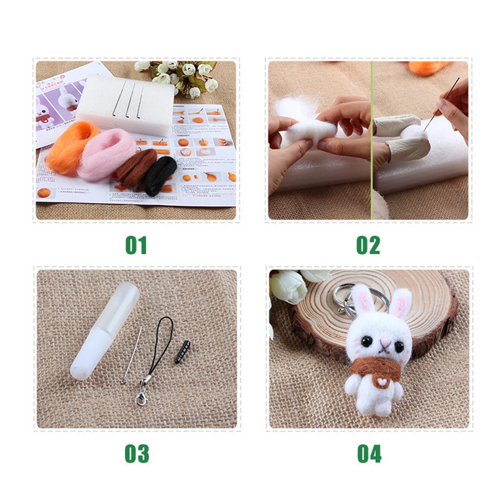 Новая мода DIY Войлок мультфильм Медведь Кролик кошка суши с материалом посылка