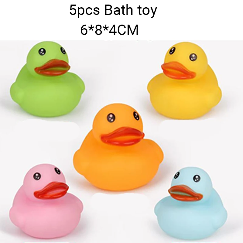 5pcs Color duck Детский коврик для сиденья для ванны, складной детский Коврик для ванны и стула, подушка для ванны для новорожденных, Детская нескользящая Мягкая комфортная подушка для тела - Цвет: 5pcs Color duck