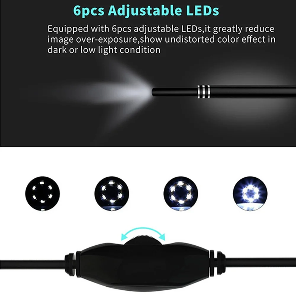 

5.5mm 3 In 1 USB Multi-Function HD Mini LED Visual Ear Spoon Otoscope Camera Ear Wax Removal Endoscope