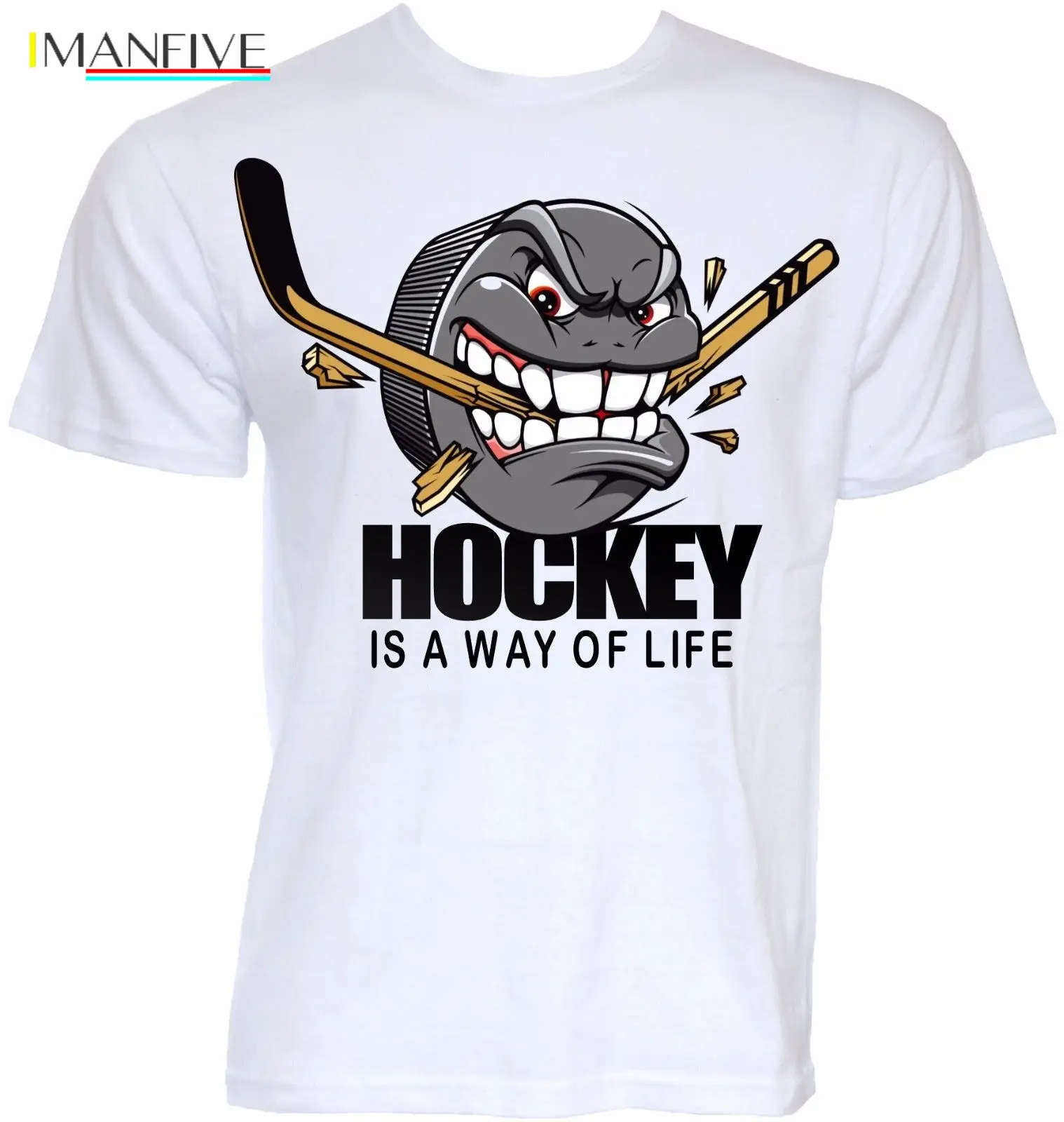 Мужская забавная крутая Новинка ледяная футболка HOCKEYER LIFE Шуточный слоган