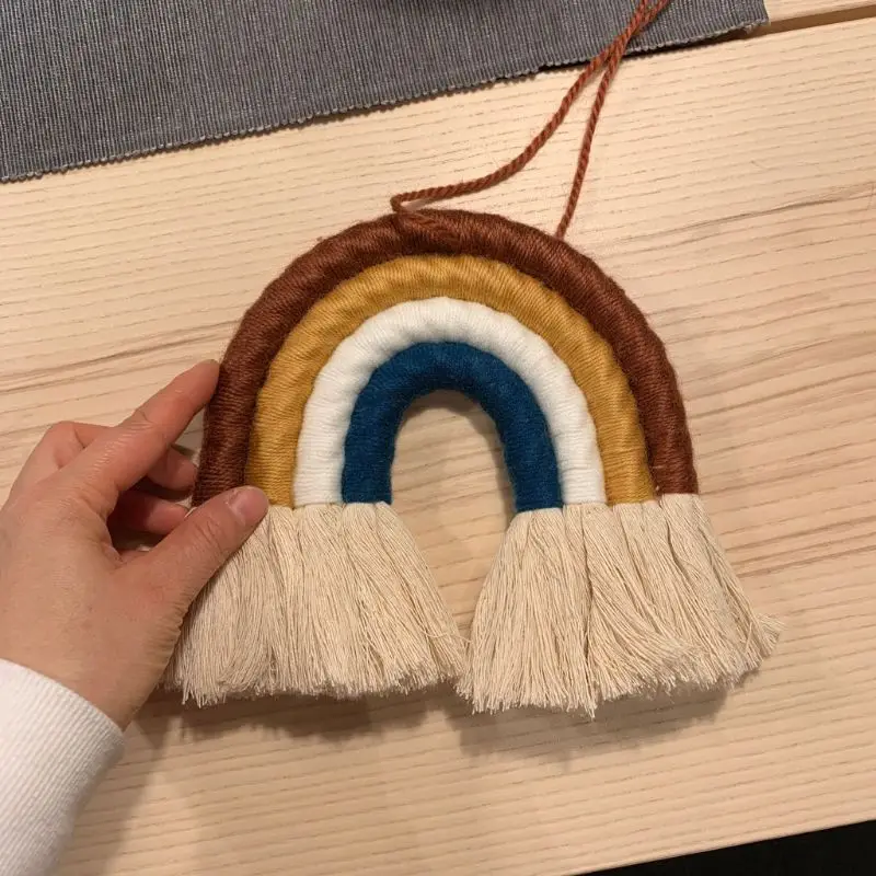 Инс скандинавский домашний Плетеный Радужный гобелен хлопок ручная работа
