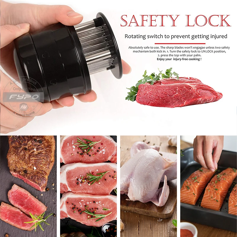 Fypo Мясо Tenderizer ультра острые иглы лезвия из нержавеющей стали кухонный инструмент