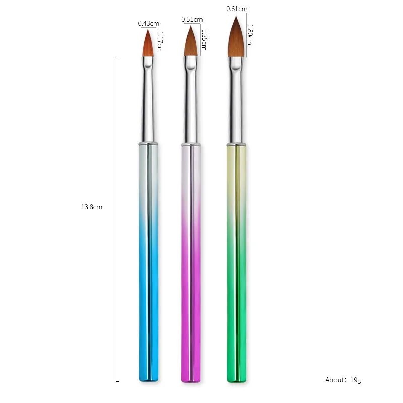

3Pcs/Set Nail Art Brush for Acrylic Powder UV Gel Brush Liner Drawing Pen Manicure Acrylic Nail Design Brush