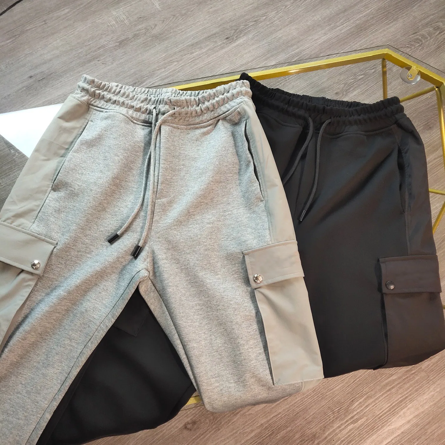 

2021 new spring and summer splicing military uniform casual pants pocket decoration guard pants high quality jogging pants for m