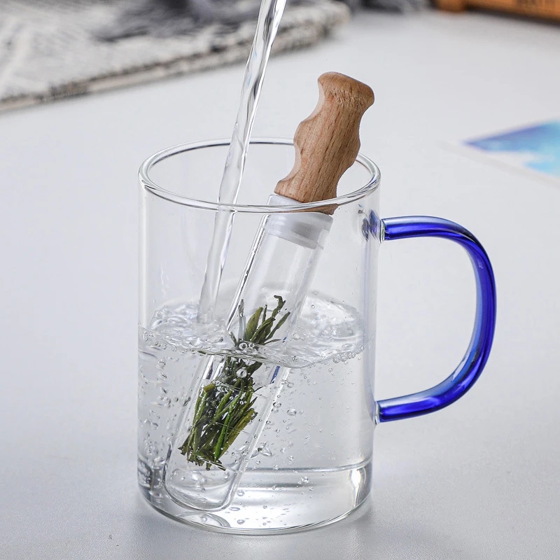 

1pcs Glass Tea Infuser Creative Pipe Glass Design Tea Strainer For Mug