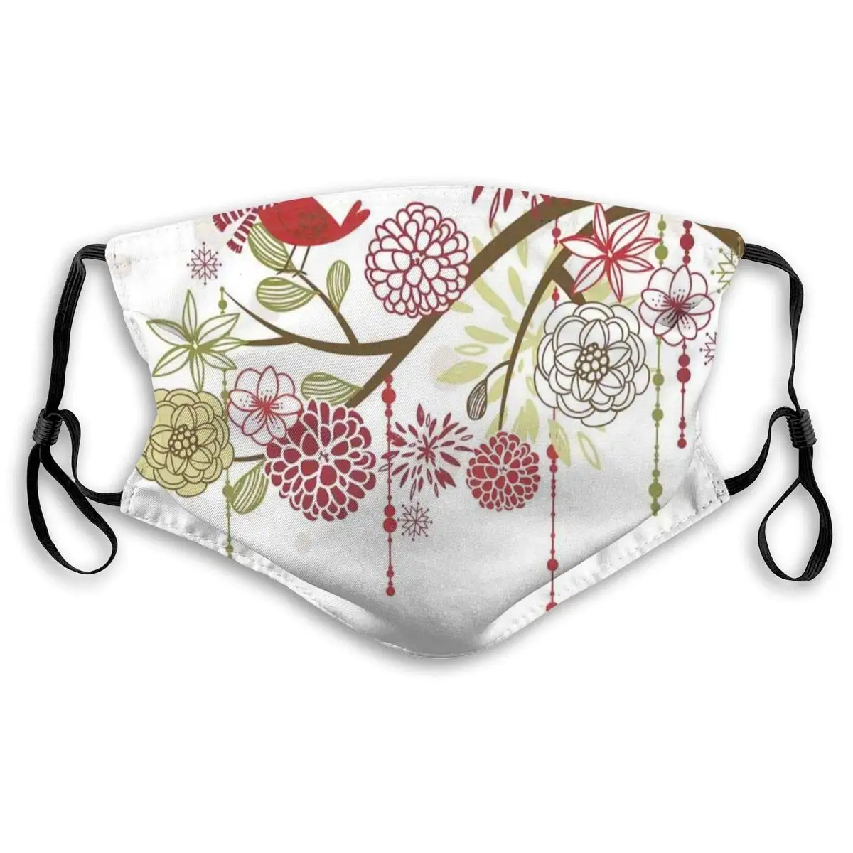 

Unisex Half Face Mouth Mask Face Masks Anti-Dust Face Windproof Ski,Sacred Floral In Winter Red Bird Hat And Scarf On Blooming