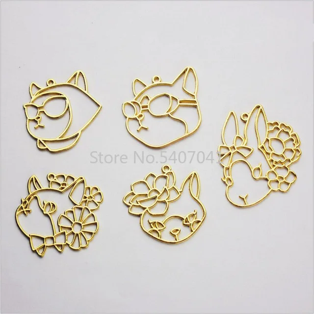 Популярная 5 шт./партия подвеска на металлическом каркасе в виде кота с цветком