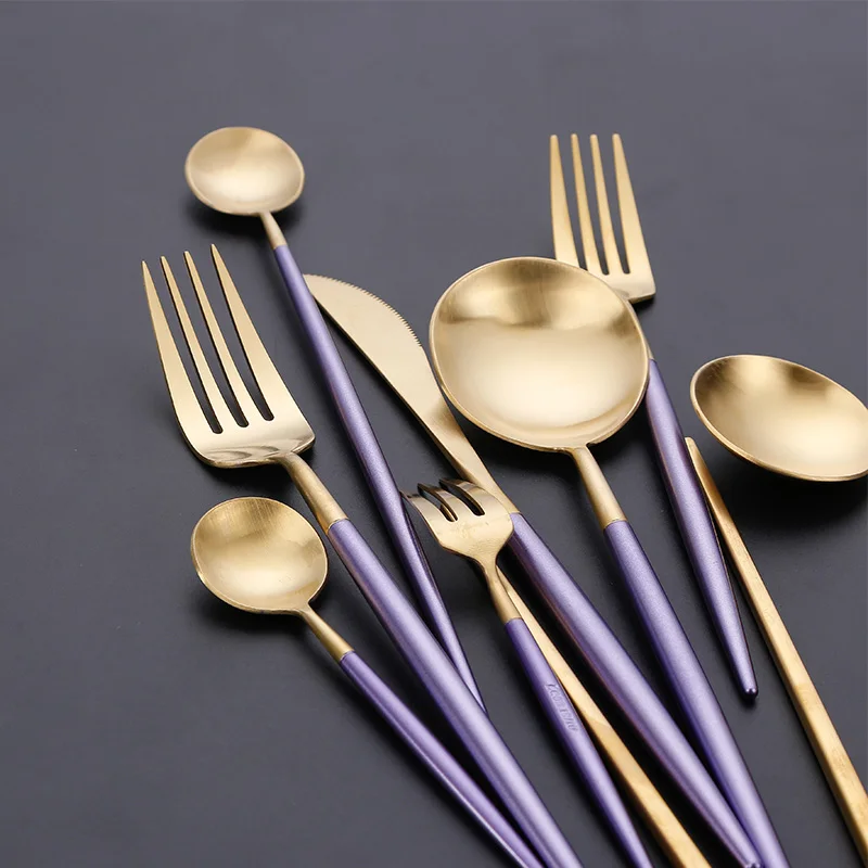 Горячая Распродажа набор столовых приборов ножи вилки ложки Западная кухонная