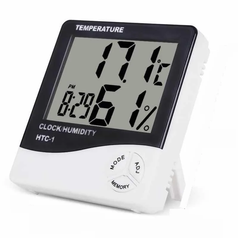 Digital Room Thermometer LCD Electronic Temperature Humidity Meter HTC1 Indoor Outdoor hygrometer Weather Station Clock | Дом и сад