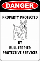 bull terrier lover parking only safety sign tin sign 12x16