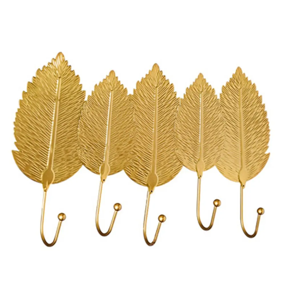 

Nordic Style Leaf Shape Wrought Iron Hook Wall Hanger Hanging Storage Rack For Towel Clothes Home Organization