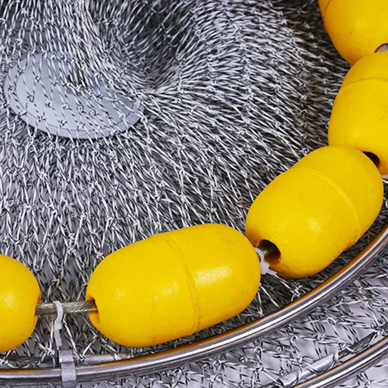 

Stainless Steel Fish Crab Cage Strong Horse Line Multi-Float Sea Fish Landing Net