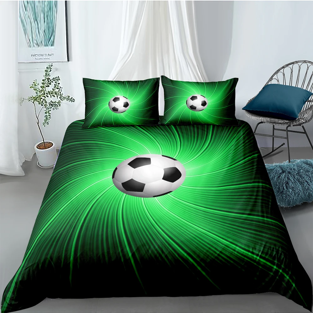 

Soccer Bedding Set Football 3D Cool Creative Duvet Cover For Boys King Queen Twin Full Single Double Unique Design Bed Set