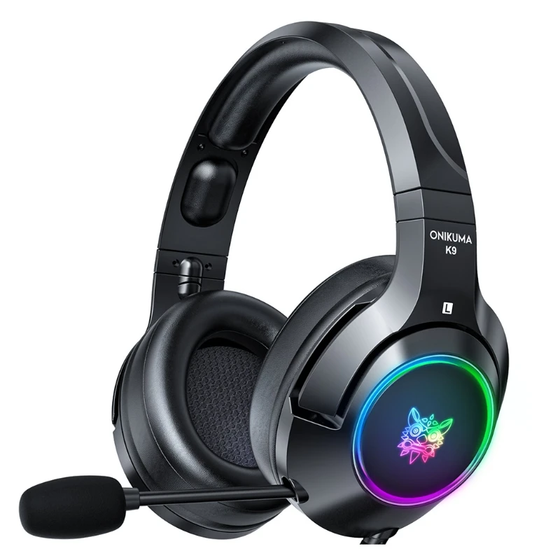 

Gaming Headset Noise Cancelling Over Ear Headphones LED Lights Comfy Earmuffs for PC Mac Laptop Gamer Headphone