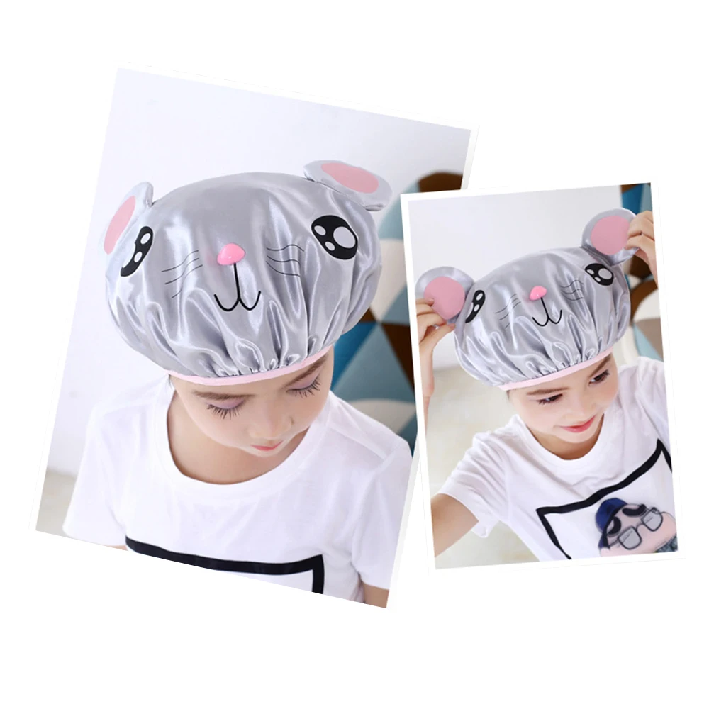 Двухслойная детская Водонепроницаемая шапка для душа из ПВХ с рисунком