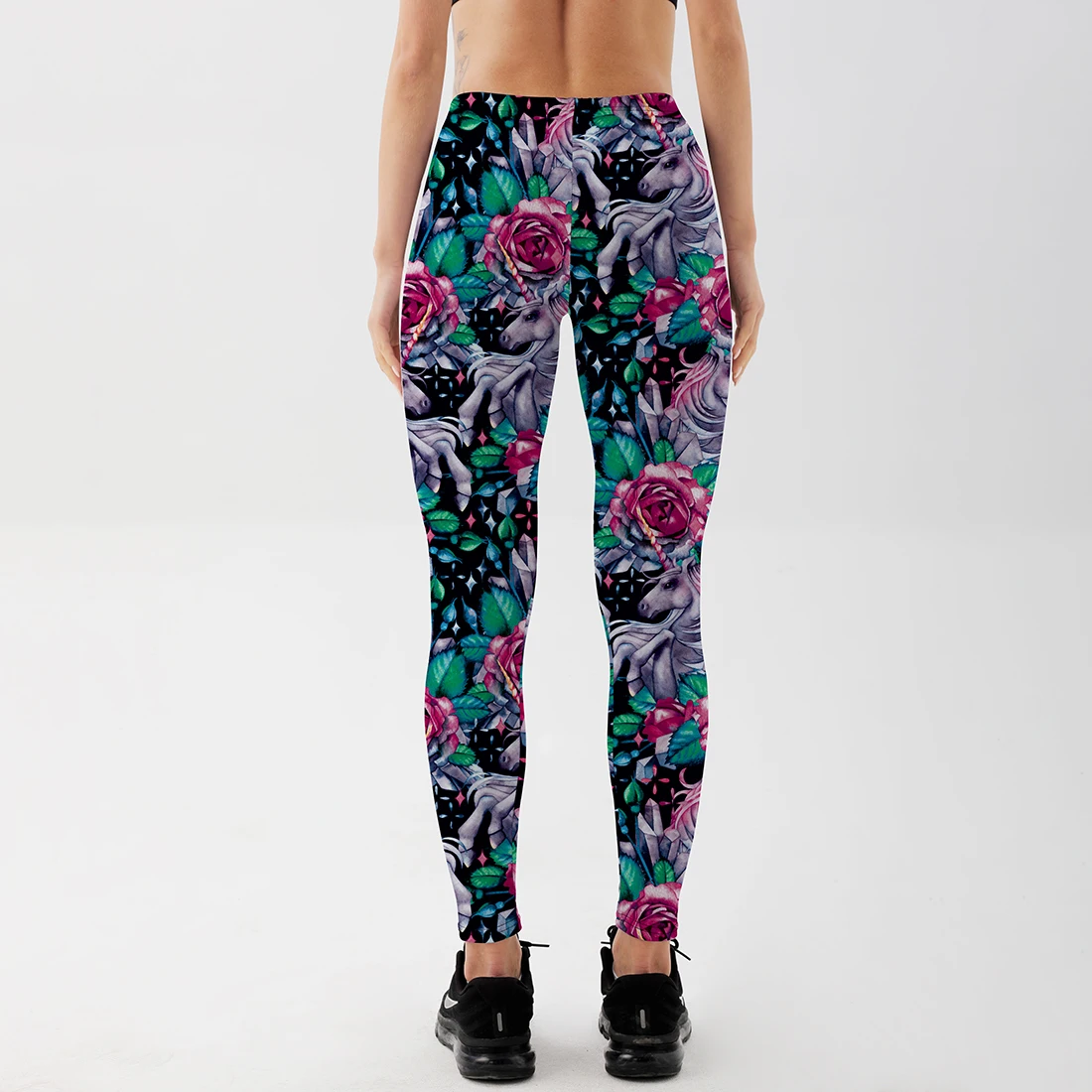 Женские леггинсы для фитнеса Qickitout с цифровым принтом красивые розовые белые