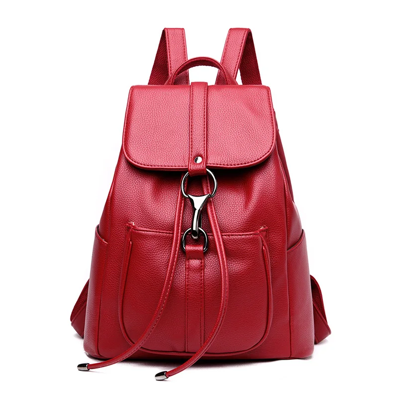 

Retro Female Backpacks Sac A Dos Femme Women Leather Backpacks High Quality School Bags for Girls Large Capacity Casual Daypack