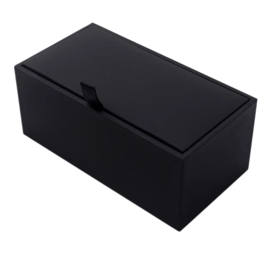 

1 Pair Cuff Links Cufflinks Holder Storage Mens Jewelry Gift Box Case Black