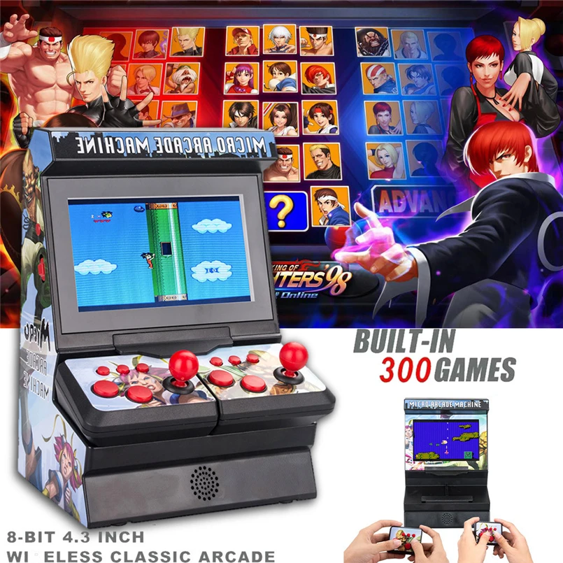 Портативный Ретро Мини Игровой FC телефон машина в 300 игр 8 bit 4 3 дюймов