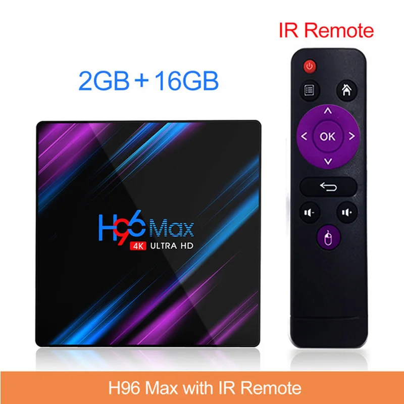 2GB RAM 16GB eMMC H96 Max 3318 Android 9,0 ТВ приставка 2,4G/5G Wifi RK3318 четырехъядерный BT4.0 Смарт ТВ приставка 2G/4G 16G/3 2G/64G Мини приставка HDMI светодиодный дисплей - Цвет: 2GB RAM 16GB eMMC