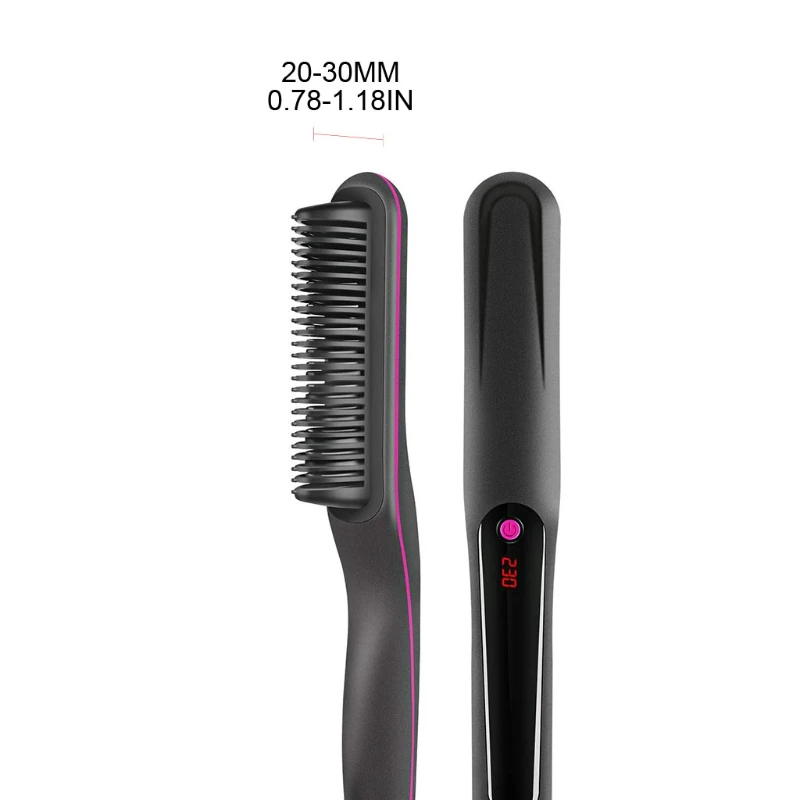 

Y1UF Portable 3 in 1 Beard Straightening Comb for Men Hair Style/Beard Straightener Brush 3 Temperatures Quick Electric Heate