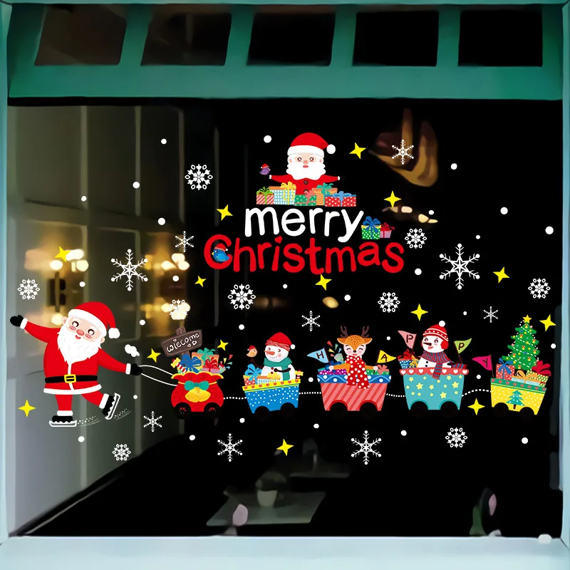 

Merry Christmas Home Decor Wall Sticker Window Sticker Snowflake Tree Window Stickers Christmas Wall Stickers for Kids Rooms