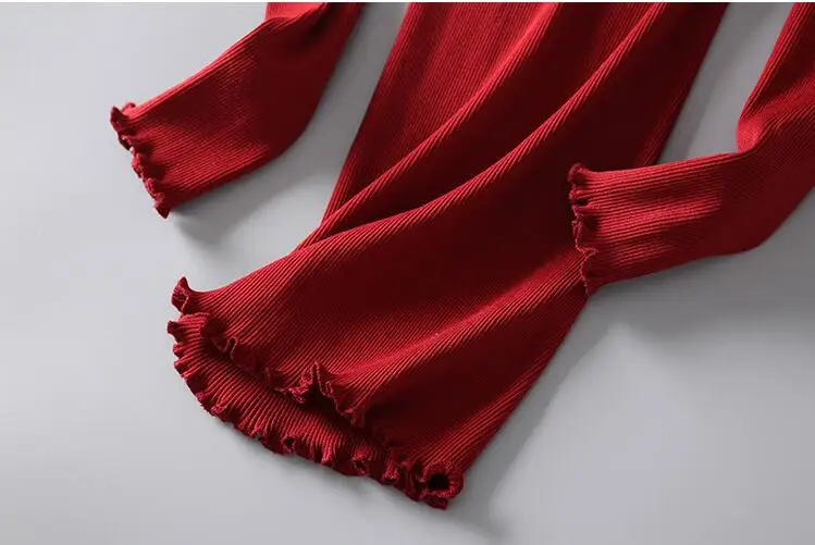 Женский эластичный трикотажный пуловер с круглым вырезом и длинным рукавом 80%