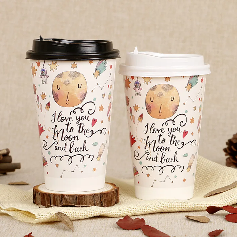 50 шт в наборе носки с креативным мультяшным одноразовые чашки для кофе 500 мл сока