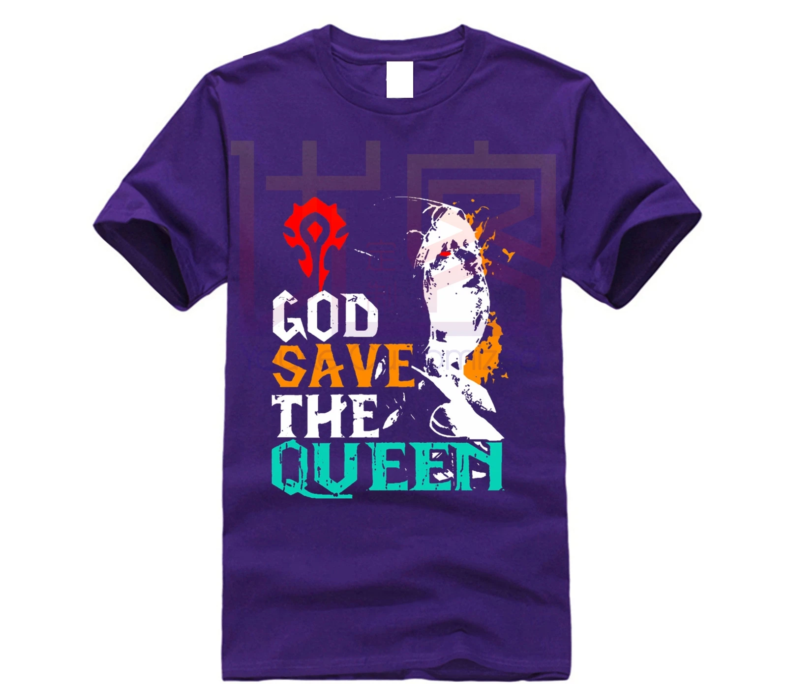 2019 Топ дизайнерская футболка черная брендовая с принтом World Of Warcraft God Save The Queen
