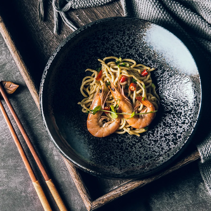 Толстая Красивая тарелка глубокое гнездо фарфоровая креативная японская