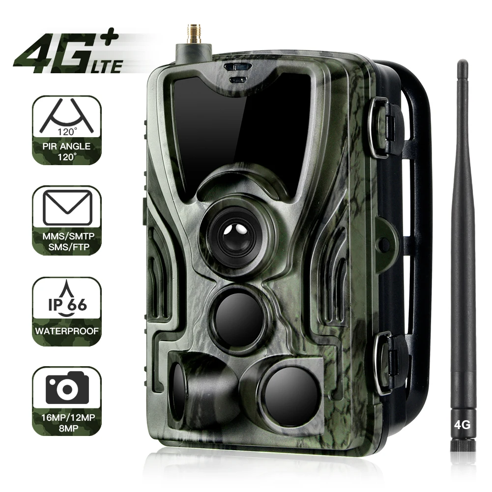 HC-801LTE 4G Trail камера Дикая Охота наблюдения 16MP 0,3 S триггер инфракрасный с антенной Дикая камера США Версия ЕС